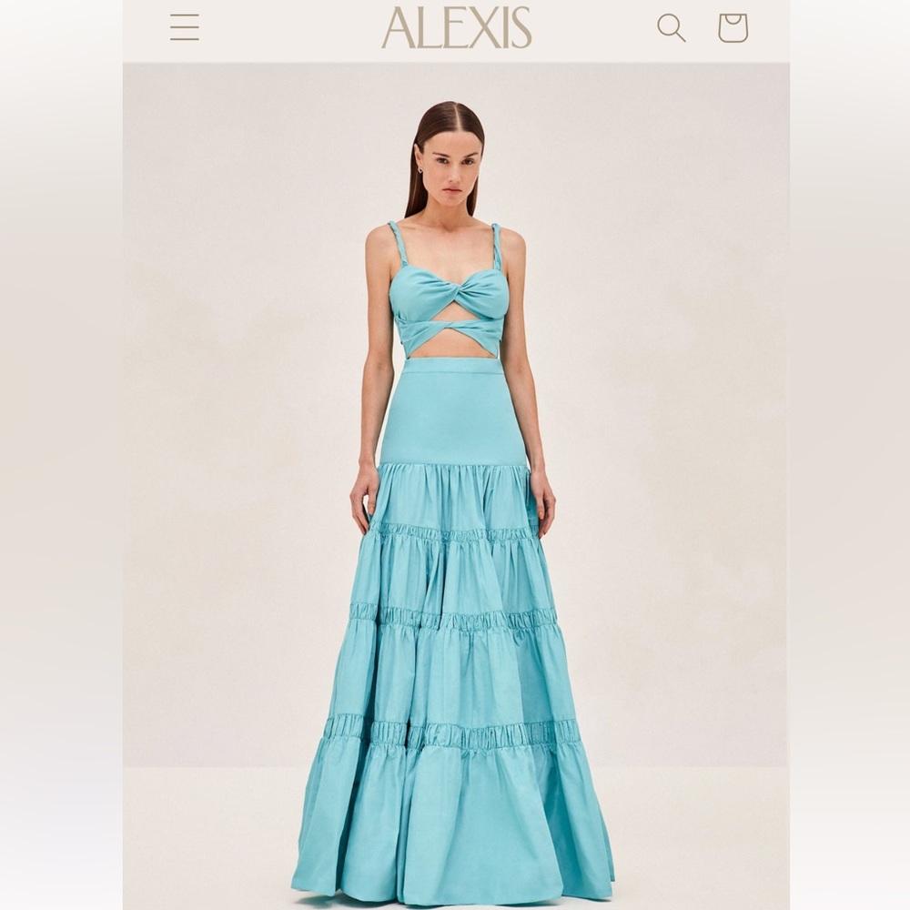 Alexis Chantalle Dress women size xxs altered aqua color maxi dress
